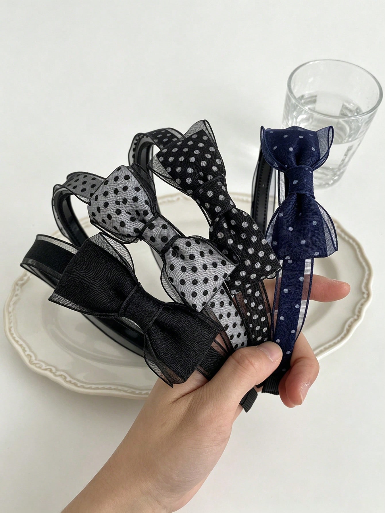 Travel Accessories Present - 1pc Retro Polka Dot Bow Hairband,