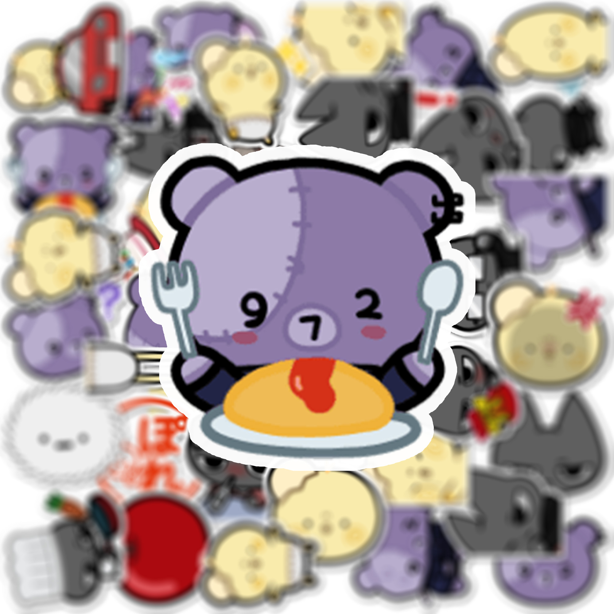 Sticker Luggage Decorative - 40 Pieces of Cute Line Art