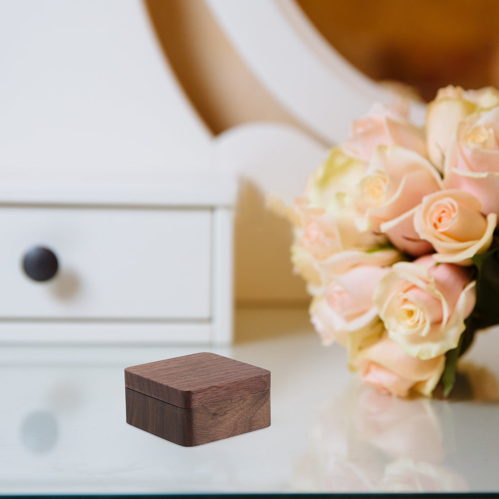 Accessories Travel Jewelry Box - Black Walnut Wood Cufflinks Box Tie