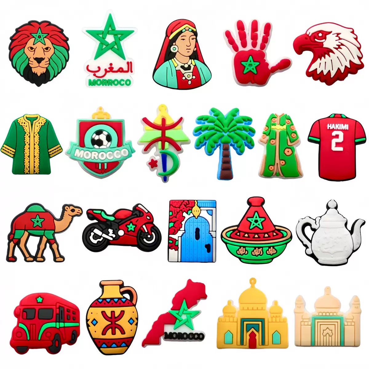 Travel Accessories Present - 21-100Pcs Morocco Series PVC Shoe Decorations