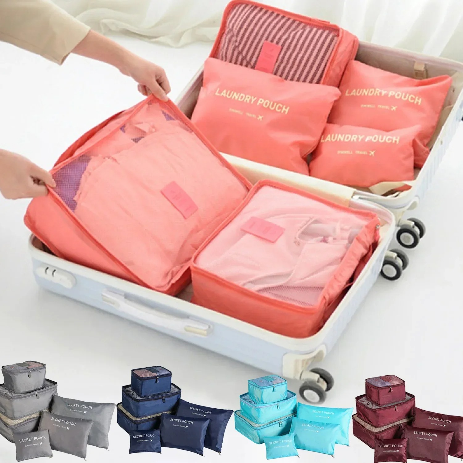 Travel Packing Cube - 6pcs Set Travel Storage Bags Suitcase