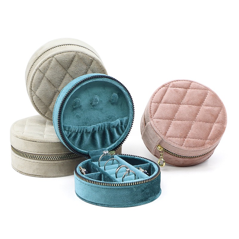 Round Diamond Velvet Travel Je - đánh giá và giá Accessories Travel Jewelry Box