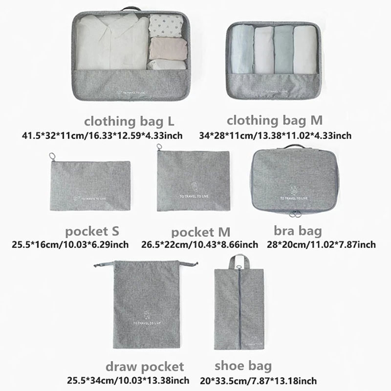 7 Piece Travel Packing Cubes S - đánh giá và giá Travel Packing Cube
