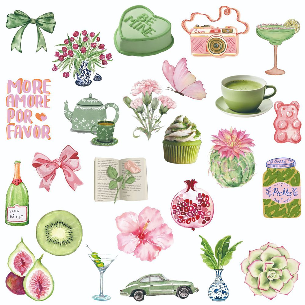 50pcs Ins Wind Pink Green Summ - đánh giá và giá Sticker Luggage Decorative