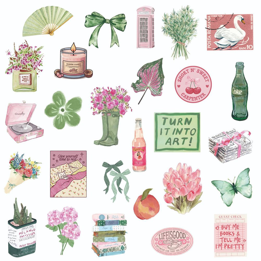 50pcs Ins Wind Pink Green Summ - đánh giá và giá Sticker Luggage Decorative
