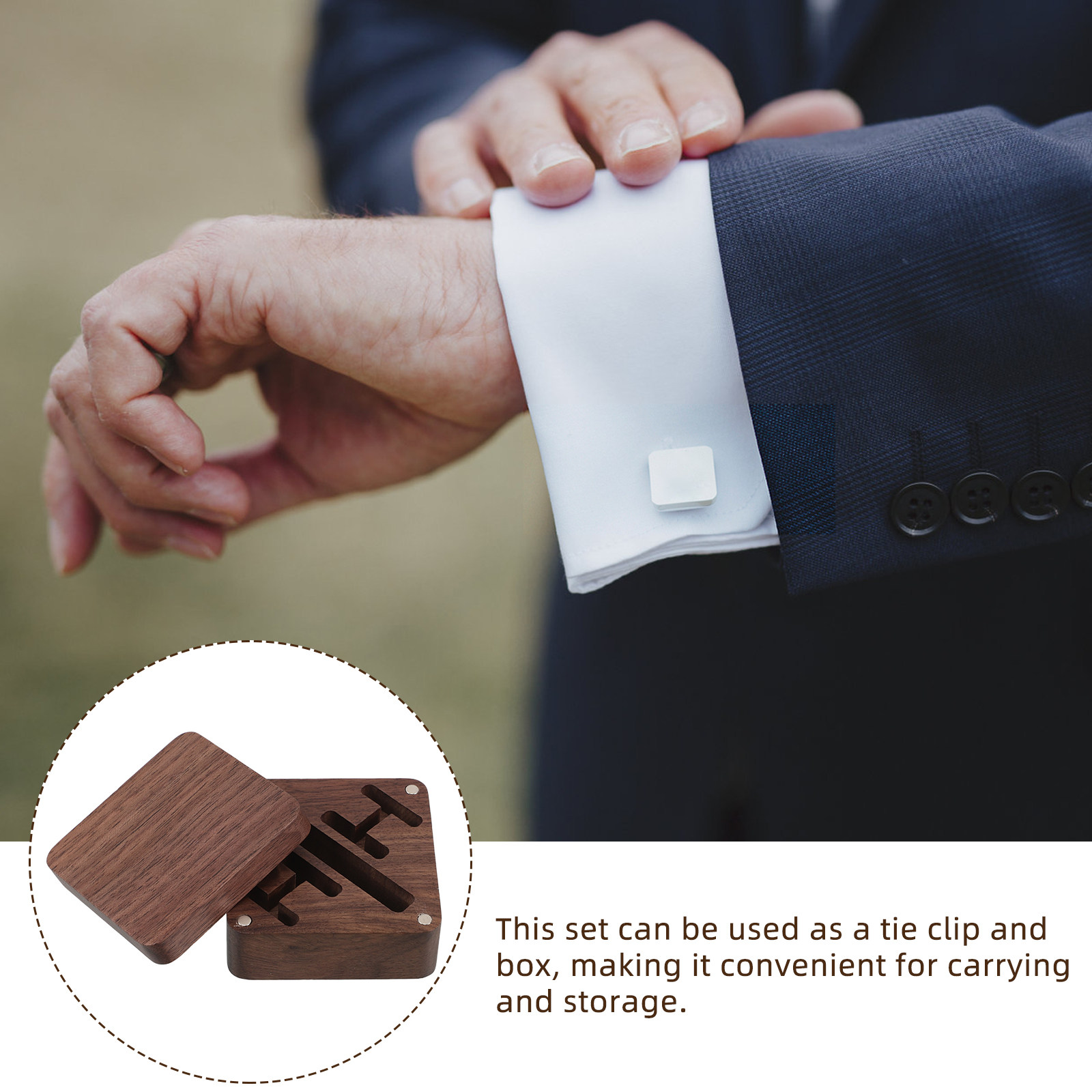 Black Walnut Wood Cufflinks Bo - đánh giá và giá Accessories Travel Jewelry Box