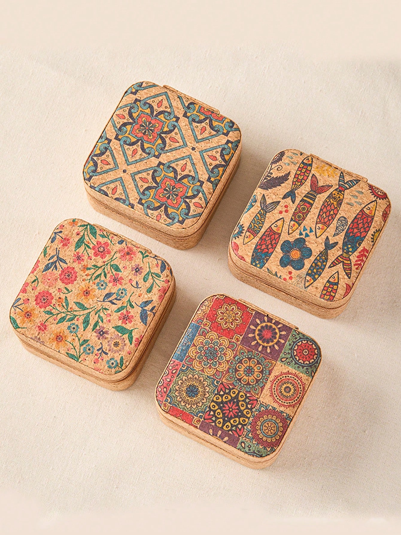 Square Vintage Bohemian Patter - đánh giá và giá Accessories Travel Jewelry Box