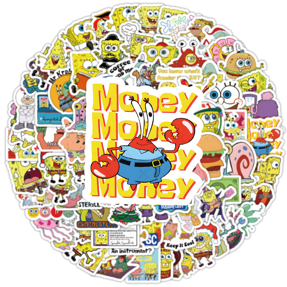 100pcs Kawaii SpongeBob Cartoo - đánh giá và giá Sticker Luggage Decorative
