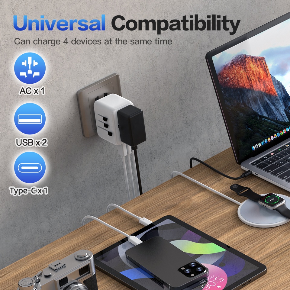 Type C GaN 20W Chargeur Multi  - đánh giá và giá Travel Plug Type C