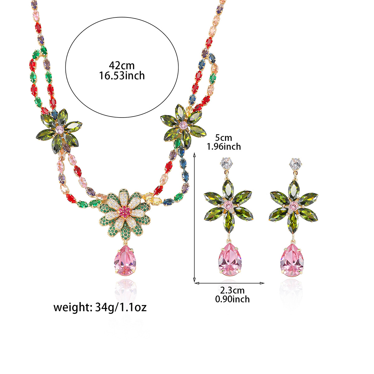Luxury Colorful Zircon Flower  - đánh giá và giá Accessories Travel Jewelry Box