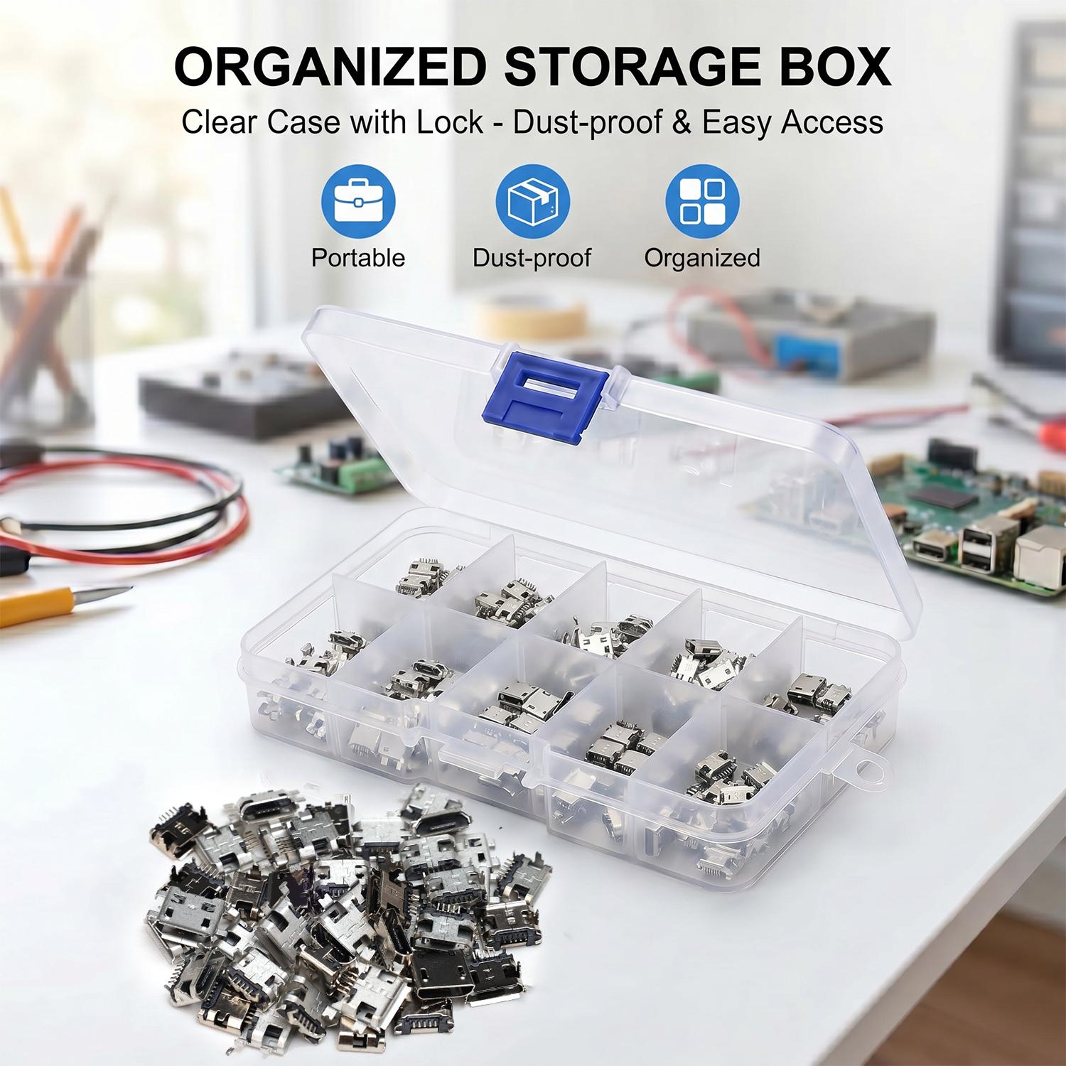 100PCS/Pack 10 Types Female 5P - đánh giá và giá Travel Plug Type C